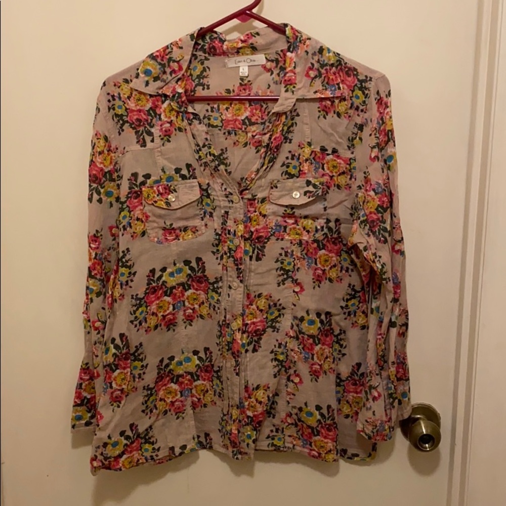Floral button down shirt